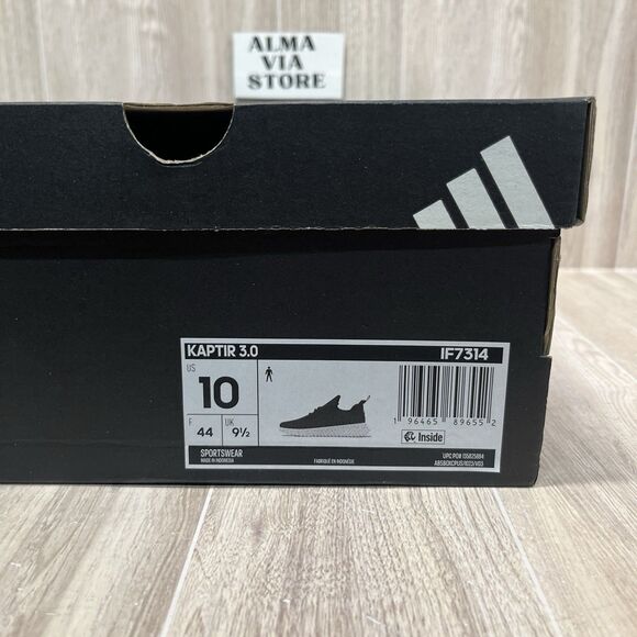 Adidas Kaptir 3.0 Black White Running Shoes Sneakers IF7314 Men’s Size 10 main image 4